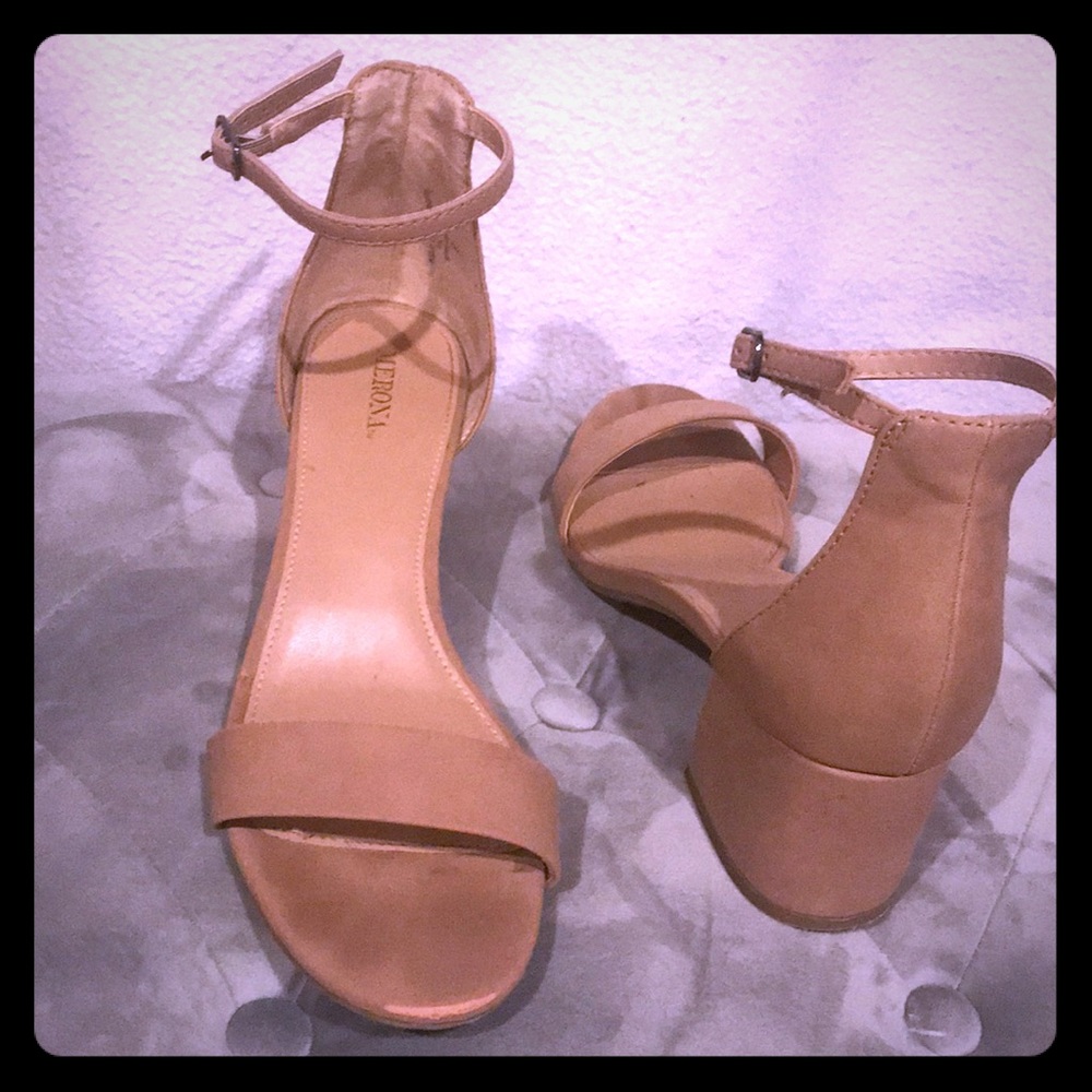 Nude block heel